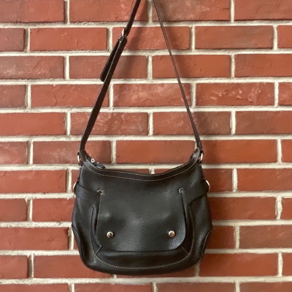 •❤️SOLD❤️Lancel Paris Black Pebbled Leather Zip Crossbody Shoulder Bag, NWOT - Picture 6 of 14
